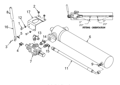 Cylinder Diagram and Parts List for LS25 (24BF552B756)(2017) Cub Cadet Log Splitter